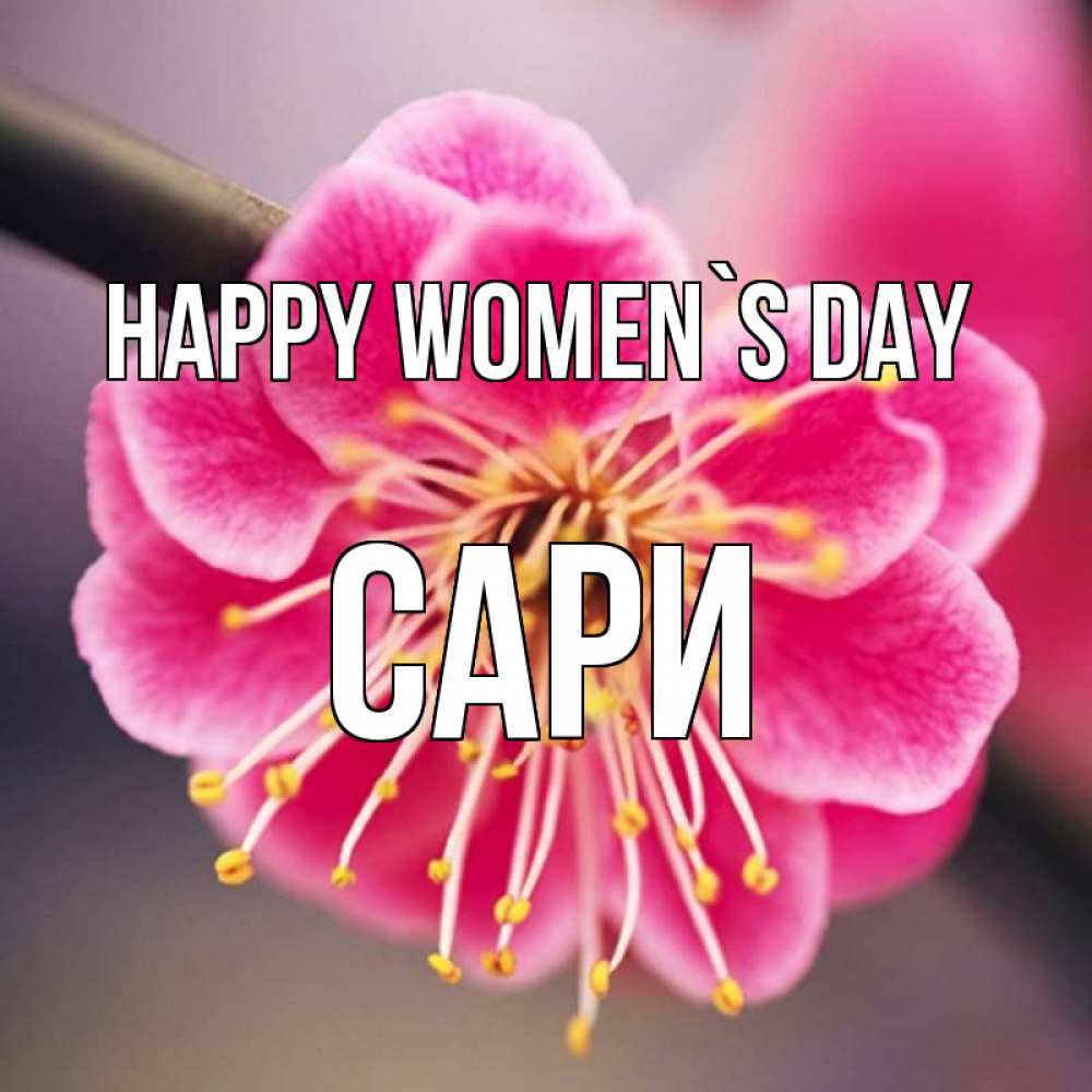 Greetings card с именем, САРИ happy women`s day цветы Greetings with text for free download 